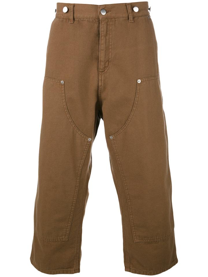 Paura - 'carlini' Cropped Trousers - Men - Cotton - L, Brown, Cotton
