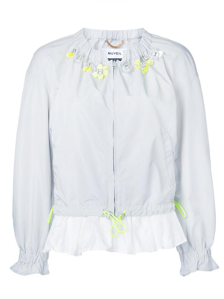 Muveil - Frill Hem Jacket - Women - Polyester - 38, Grey, Polyester