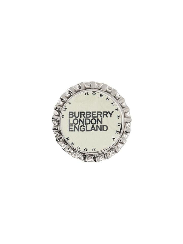 Burberry Logo Bottle Cap Brooch - Metallic
