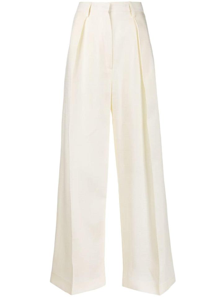Jacquemus Pleated Details Palazzo Pants - White