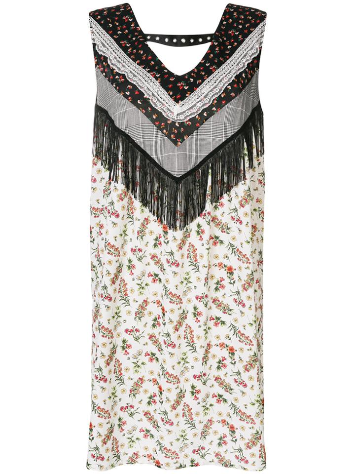 Gaelle Bonheur Floral Print Fringed Dresss - Multicolour