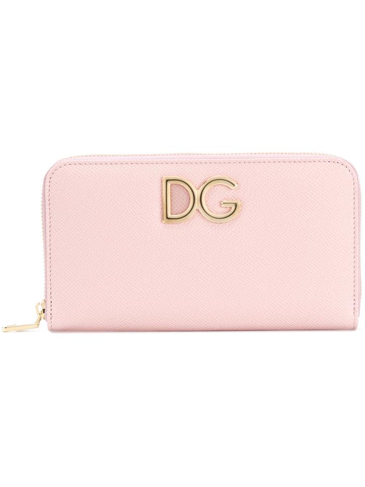 Dolce & Gabbana Continental Zip Around Wallet - Pink & Purple