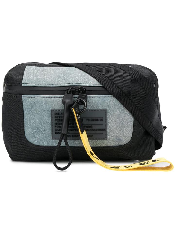 Diesel Denim And Leather Belt Bag - Blue