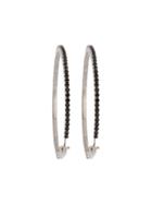 Miu Miu Crystal Embellished Hoop Earrings - Black