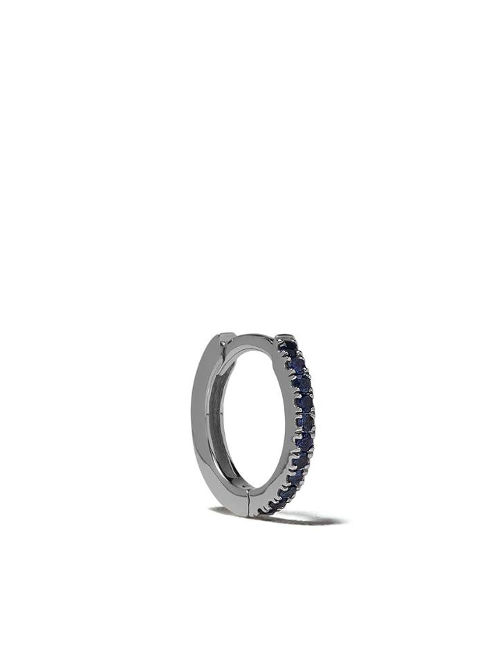 White Bird 18kt Gold Sapphire Margot Hoop Earring - White Gold/ Bleu