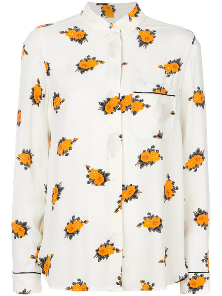 Ganni Floral Print Blouse - White
