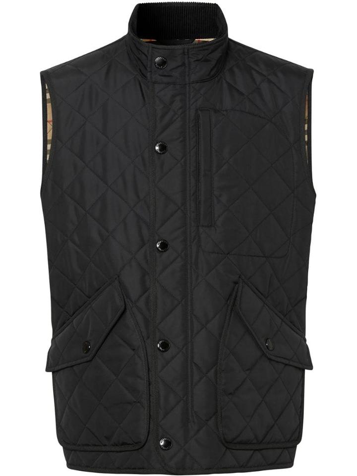 Burberry Diamond Quilted Thermoregulated Gilet - Black
