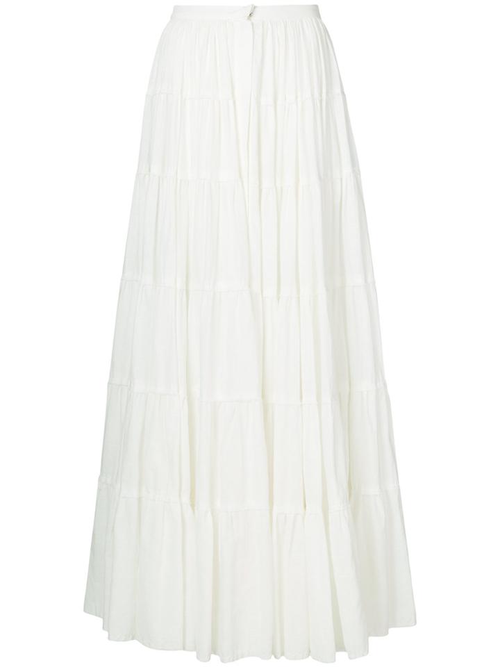 Wandering Full Maxi Skirt - White