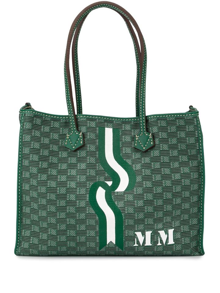 Moreau Check Pattern Tote - Green