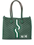 Moreau Check Pattern Tote - Green