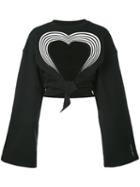 Y / Project - Cutout Heart Cropped Sweatshirt - Women - Cotton/spandex/elastane - S, Black, Cotton/spandex/elastane