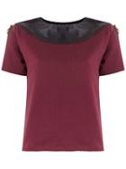 Andrea Bogosian Panelled Top, Women's, Size: P, Red, Cotton/polyester