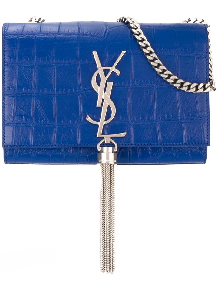 Saint Laurent 'classic Monogram' Crossbody Bag, Women's, Blue
