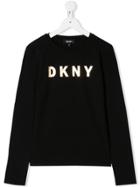 Dkny Kids Teen Logo Long Sleeve Top - Black