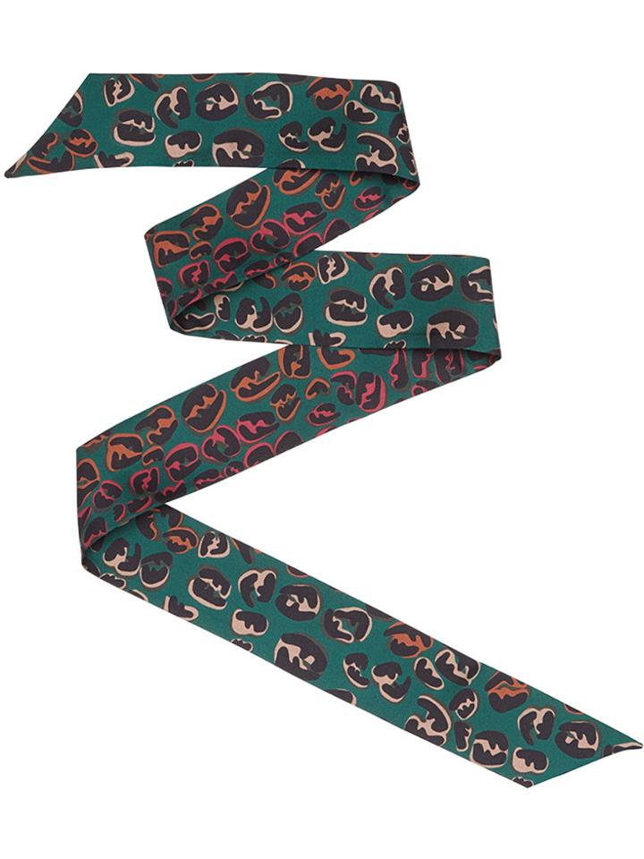 Fendi Logo Splash Print Wrappy Scarf - Green