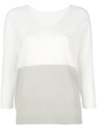 Le Tricot Perugia Contrast Fitted Top - White