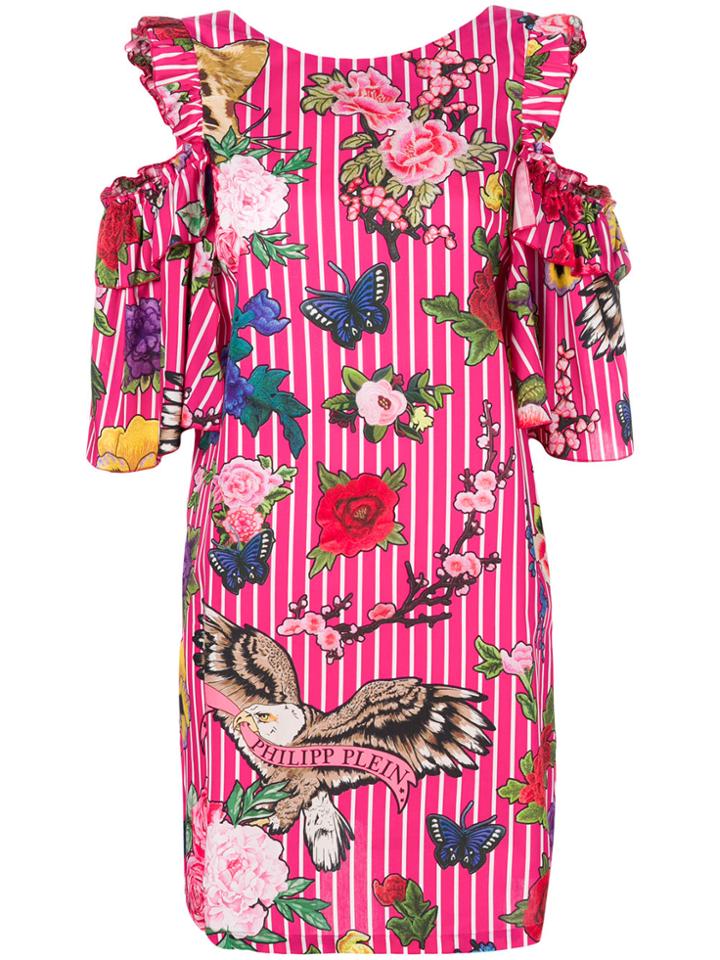 Philipp Plein Mama Don't Run Away Dress - Pink & Purple