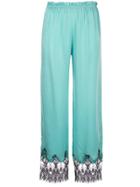 Icons Camelia Lace Trim Trousers - Blue