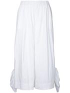 Msgm - Wide-legged Cropped Trousers - Women - Cotton/spandex/elastane - 46, Women's, White, Cotton/spandex/elastane
