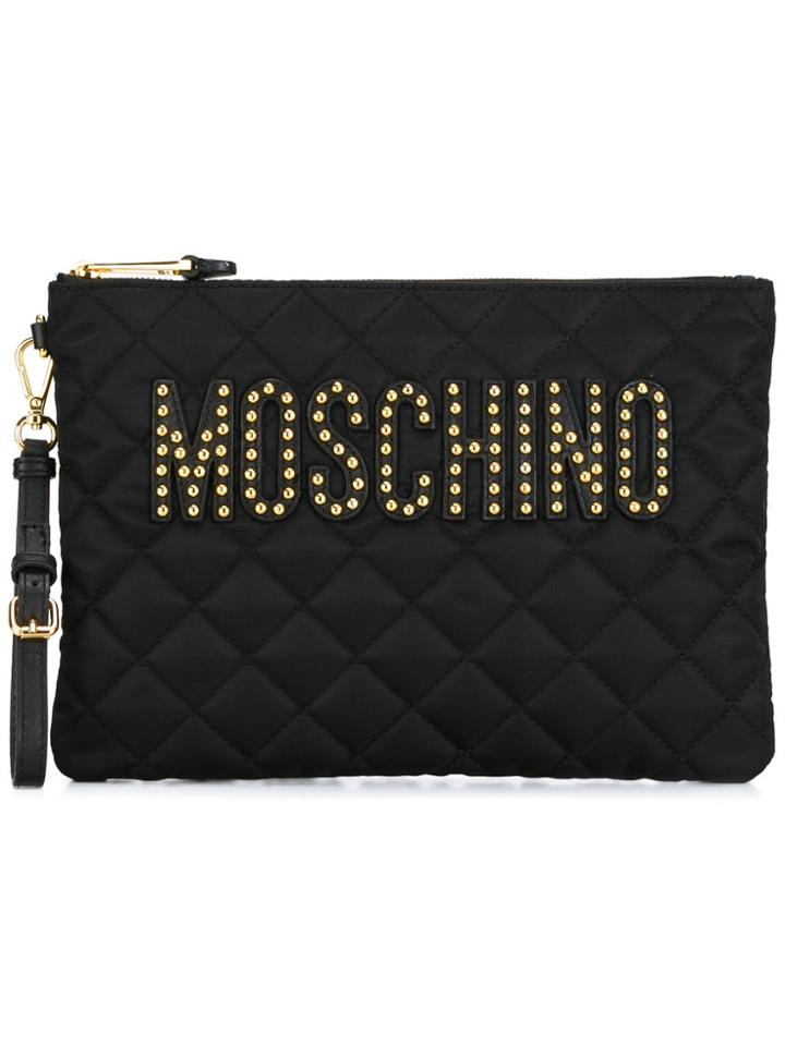 Moschino Quilted Clutch - Black