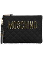 Moschino Quilted Clutch - Black
