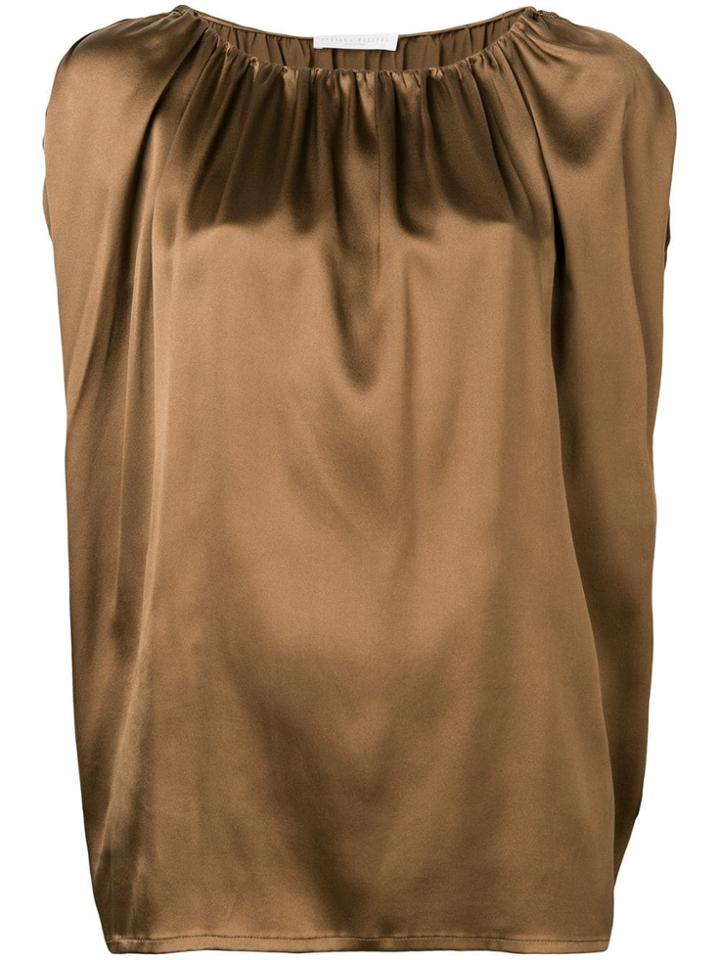Fabiana Filippi Gathered Neck Blouse - Brown