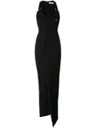 Mugler Long Dress, Women's, Size: 36, Black, Polyester/zamak