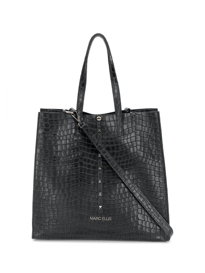 Marc Ellis Crocodile Effect Tote - Black