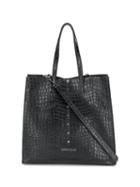Marc Ellis Crocodile Effect Tote - Black