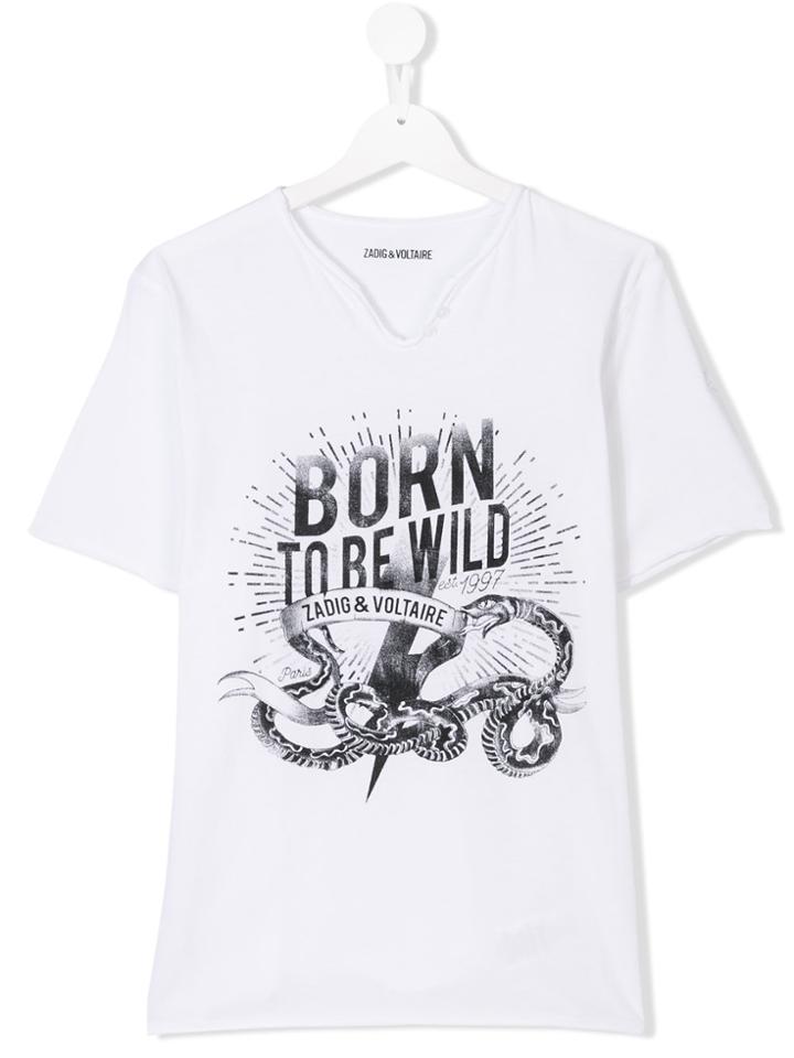 Zadig & Voltaire Kids Logo Print T-shirt - White