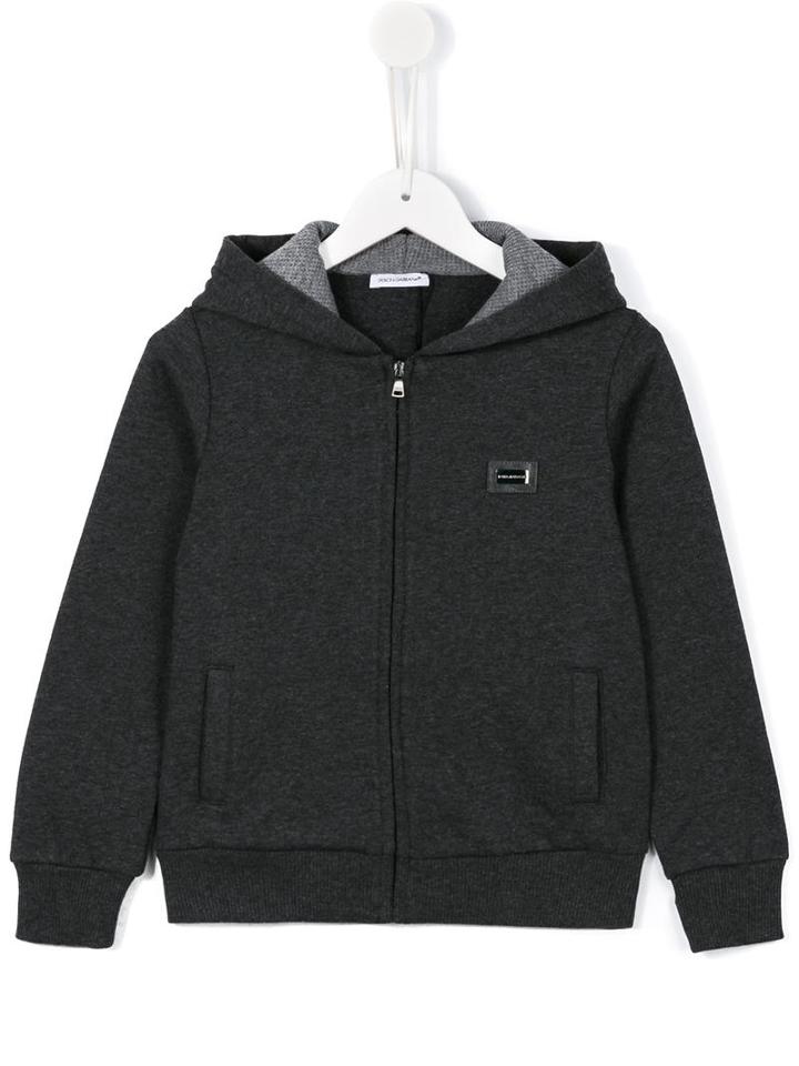 Dolce & Gabbana Kids Zip-up Hoodie, Girl's, Size: 12 Yrs, Grey