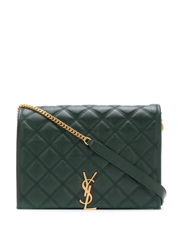 Saint Laurent Becky Small Quilted Shoulder Bag - Green