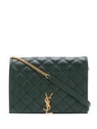 Saint Laurent Becky Small Quilted Shoulder Bag - Green