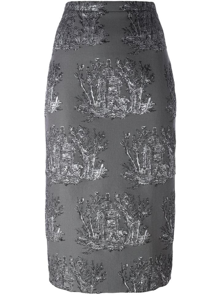 No21 Embossed Print Straight Skirt