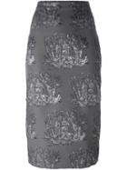 No21 Embossed Print Straight Skirt