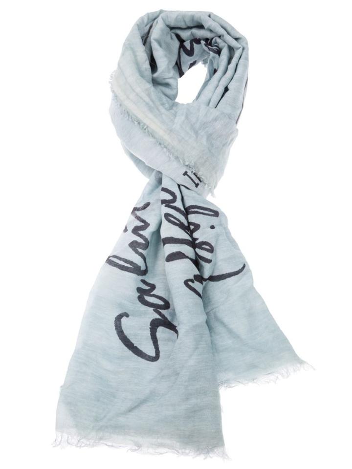 Faliero Sarti 'post' Unisex Scarf, Blue, Cotton/silk