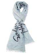 Faliero Sarti 'post' Unisex Scarf, Blue, Cotton/silk