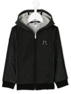Karl Lagerfeld Kids Zipped Hoodie, Boy's, Size: 8 Yrs, Black