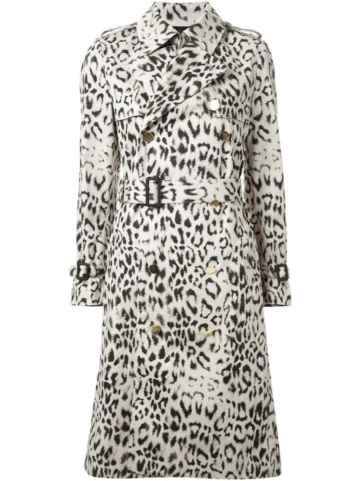 Dresscamp Animal Print Trench Coat, Women's, Size: 38, Brown, Cotton/polyester