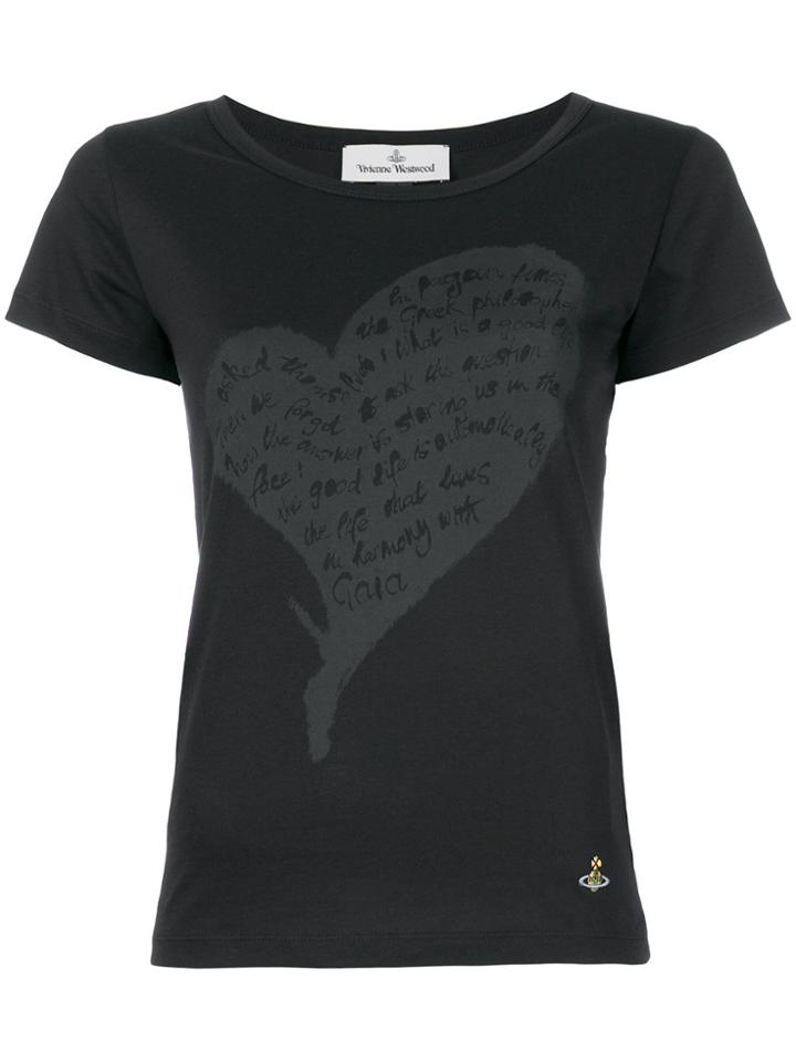 Vivienne Westwood Anglomania Heart Print T-shirt - Black