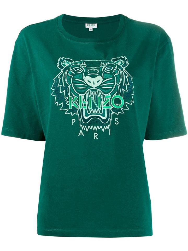Kenzo Logo Embroidered T-shirt - Green