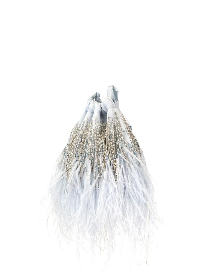 Ingie Paris Embellished Fringed Tote - Blue