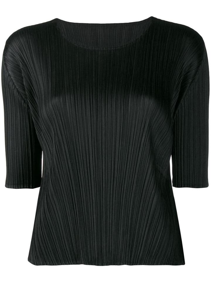 Pleats Please By Issey Miyake Luster Top - Black