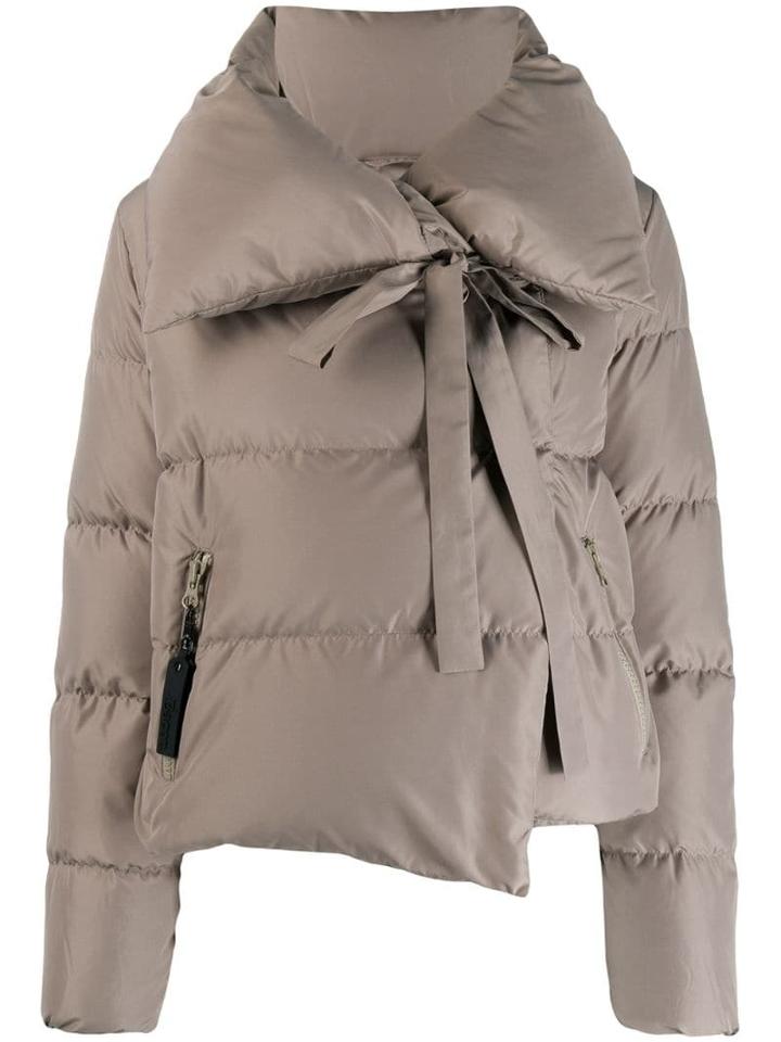 Bacon Wide Collar Puffer Jacket - Grey