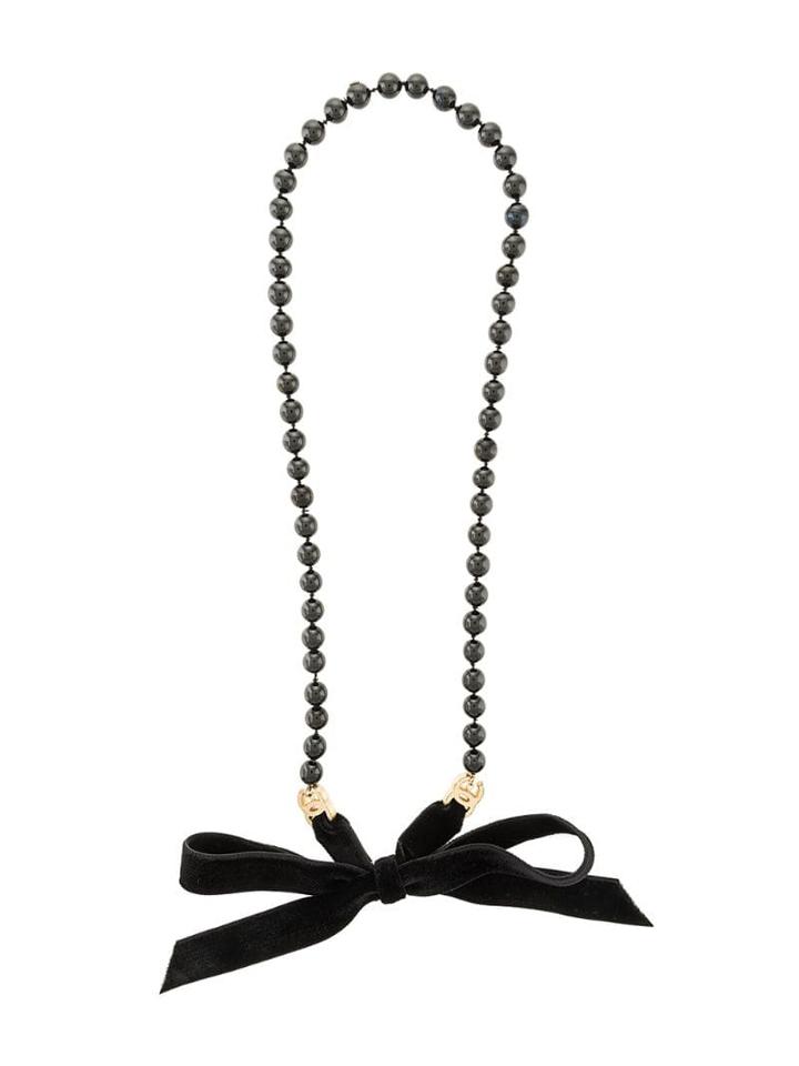 Chanel Pre-owned Ribbon Detail Necklace - Black