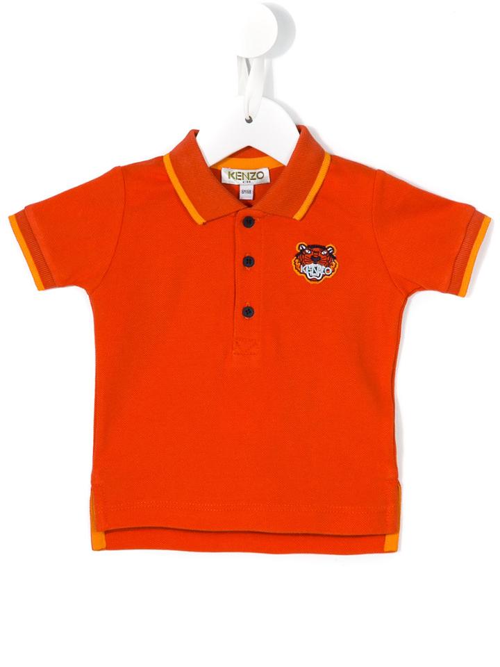 Kenzo Kids - Embroidered Logo Polo Shirt - Kids - Cotton - 18 Mth, Yellow/orange