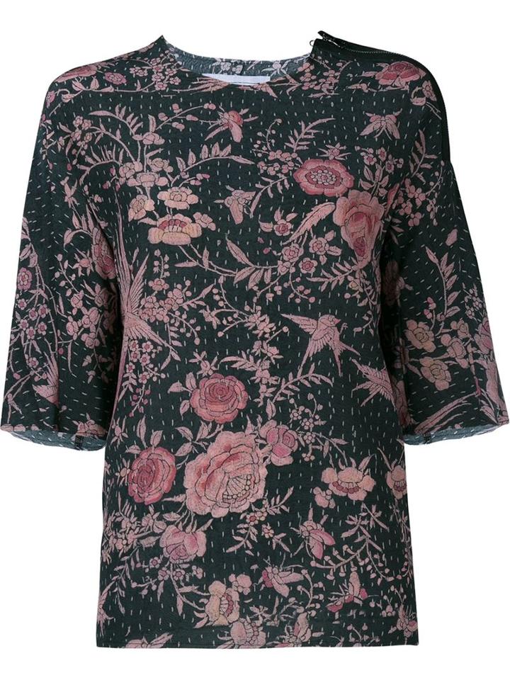 By Walid Isabel Silk Top With Zip Detail