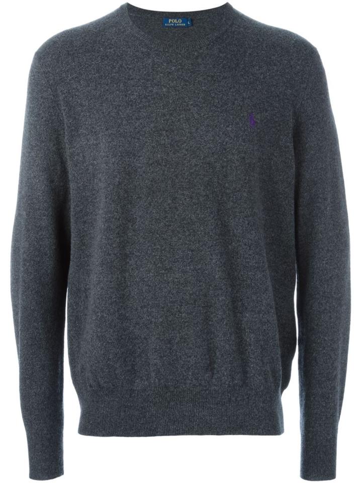 Polo Ralph Lauren Crew Neck Pullover, Men's, Size: Medium, Grey, Wool