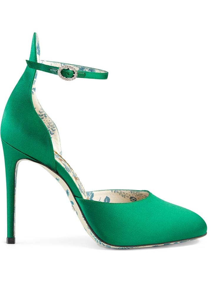 Gucci Satin Pumps - Green