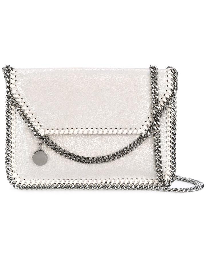 Stella Mccartney - Chain Trim Shoulder Bag - Women - Artificial Leather/metal - One Size, Nude/neutrals, Artificial Leather/metal